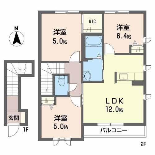 シャーメゾン大野中(3LDK/2階)の間取り写真