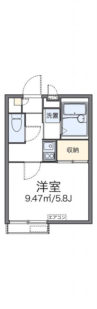 レオパレスサンピラー八幡(1K/2階)の間取り写真