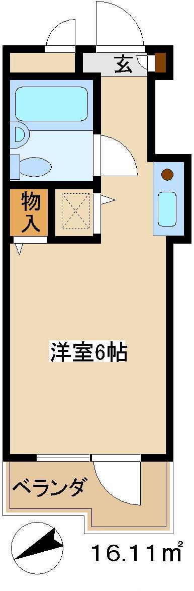 ウインベルソロ大泉学園(ワンルーム/2階)の間取り写真