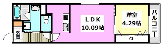 NEXRISE 日の出(1LDK/1階)の間取り写真