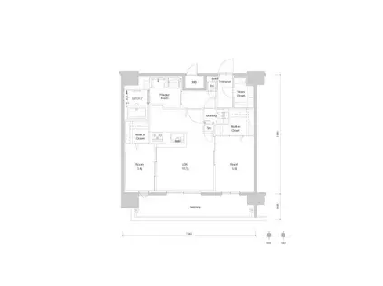 エンクレスト博多PARKSIDE(2LDK/13階)の間取り写真