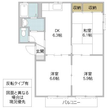 メゾンSAKURA(3DK/2階)の間取り写真