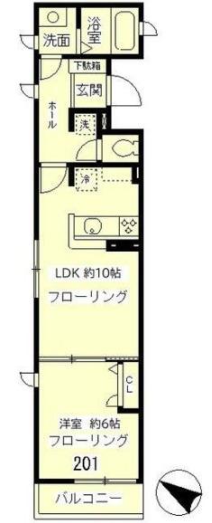 THE RESIDENCE(1LDK/2階)の間取り写真