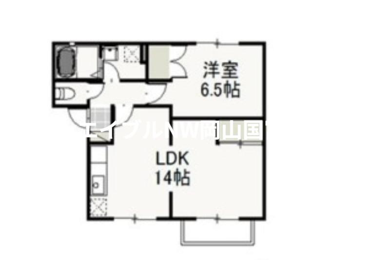 アイリスB(1LDK/2階)の間取り写真