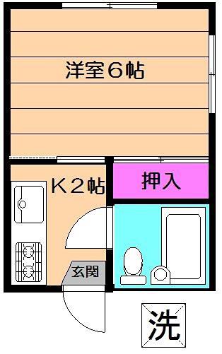 フルーレさくら(1K/2階)の間取り写真