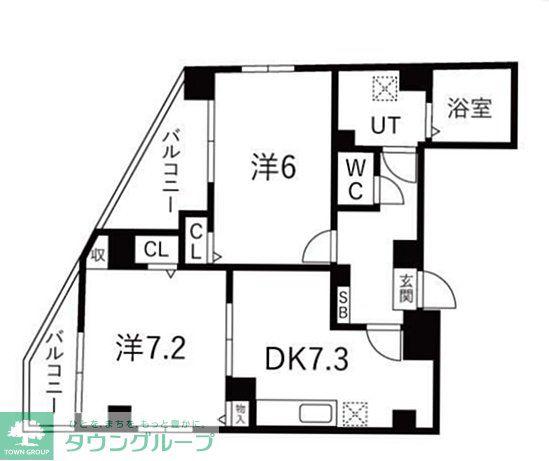 DELCCS池袋本町(2DK/8階)の間取り写真