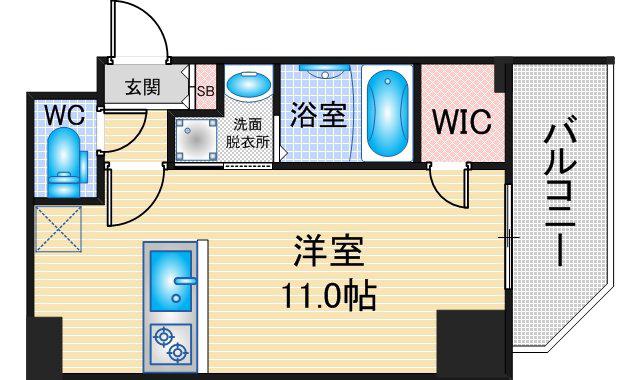 S-RESIDENCE高岳BRESA(ワンルーム/9階)の間取り写真