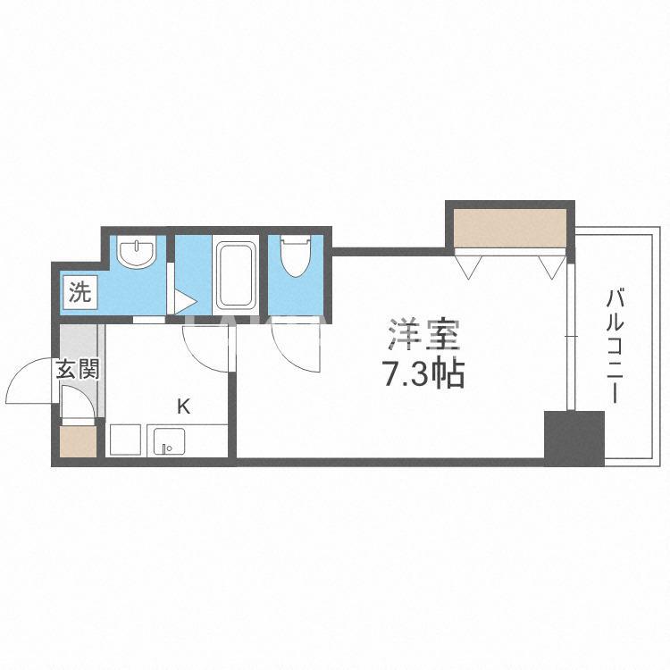 URESIDENCE京橋(1K/4階)の間取り写真
