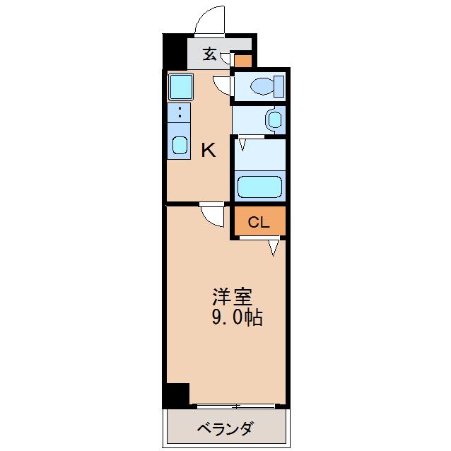 サンパティーク東片端(1K/10階)の間取り写真