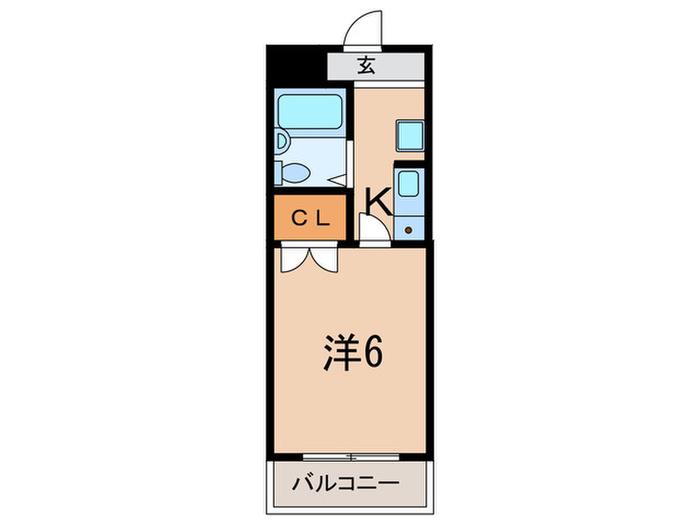 ロイヤル魚住(1K/4階)の間取り写真