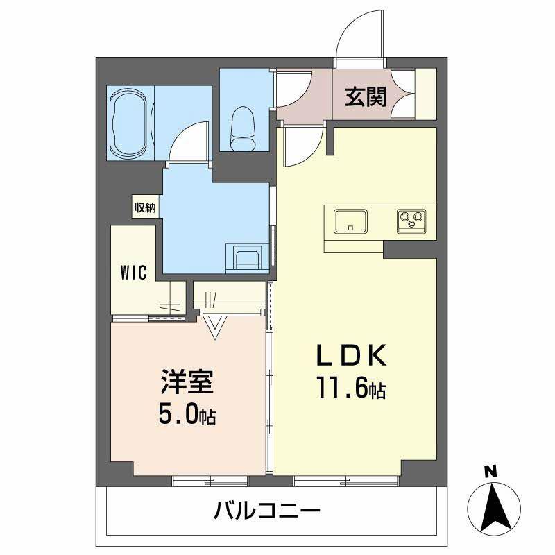 セントフルリール(1LDK/1階)の間取り写真