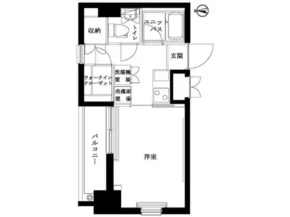 ルーブル蒲田弐番館(1K/12階)の間取り写真