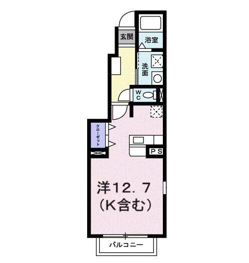 ルミエール(ワンルーム/1階)の間取り写真