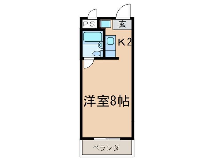 寺田ガーデンハイツ2番館(1K/3階)の間取り写真
