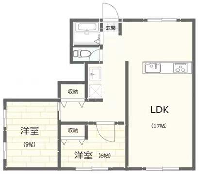 寿マンション(2LDK/1階)の間取り写真