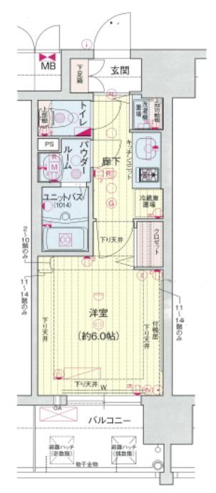 プレサンス梅田東ディアロ(1K/3階)の間取り写真