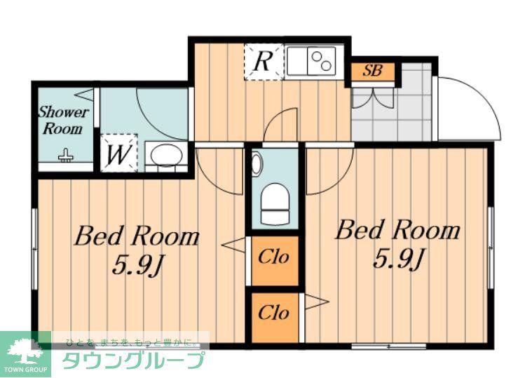 SUNSHINE TERRACE(2K/1階)の間取り写真