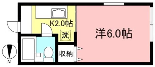 メゾンときわ(1K/1階)の間取り写真