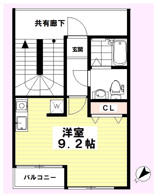 コンフォーリア赤羽(ワンルーム/2階)の間取り写真