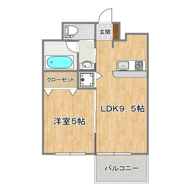 VINCENTE船場(1LDK/10階)の間取り写真