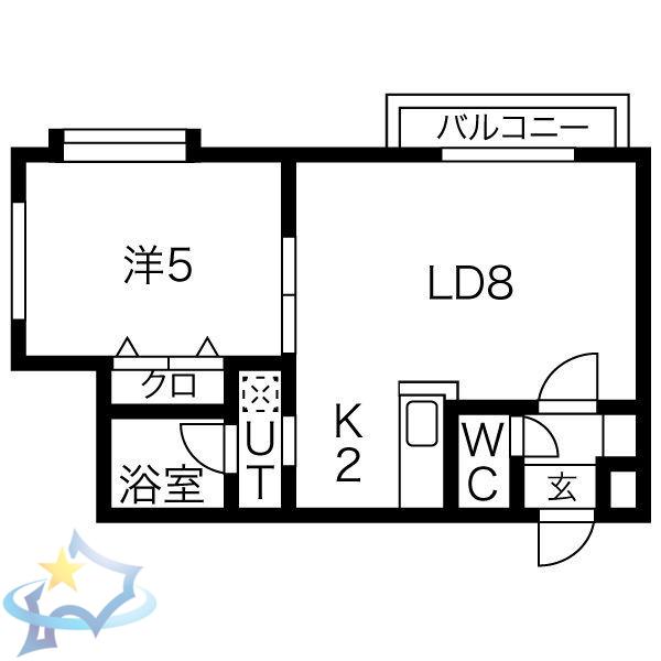 ノヴァ二十四軒(1LDK/3階)の間取り写真
