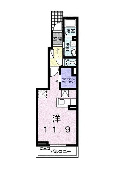 アルペジオ弐番館(ワンルーム/1階)の間取り写真