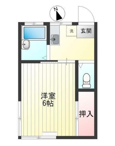 泉ハイツー三鷹市中原1丁目ー(1K/2階)の間取り写真