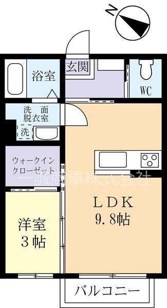 アフィシオン(1LDK/1階)の間取り写真