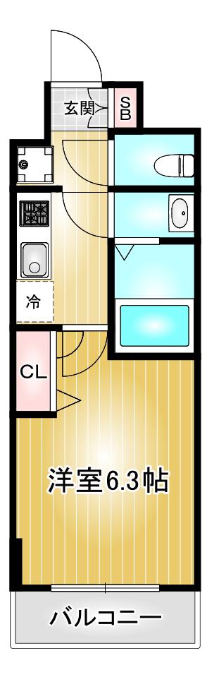 プレサンス名古屋幅下ファビュラス(1K/14階)の間取り写真