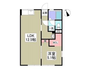 サンライフII(1LDK/2階)の間取り写真