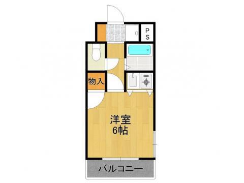 メリット伊丹(ワンルーム/2階)の間取り写真