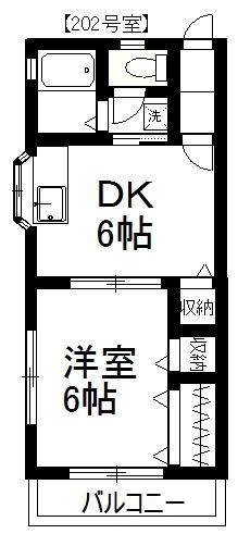 パステル桶川(1DK/2階)の間取り写真