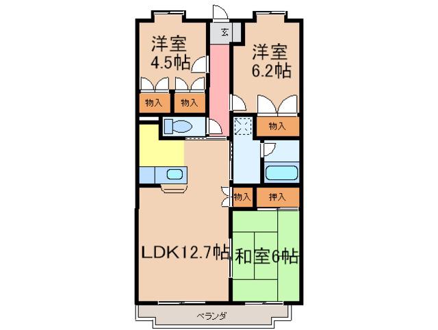 エクレール21(3LDK/2階)の間取り写真