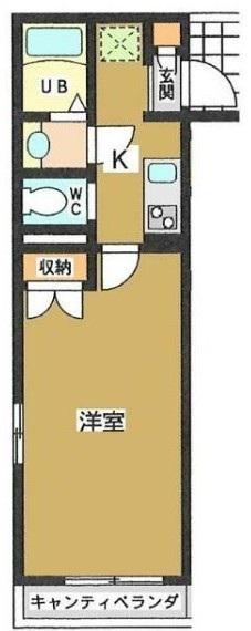 FLONE DAITA(1K/2階)の間取り写真