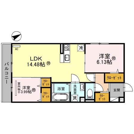 デーヴァ林崎(2LDK/3階)の間取り写真