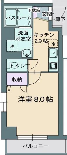 アビターレ平町(1K/2階)の間取り写真