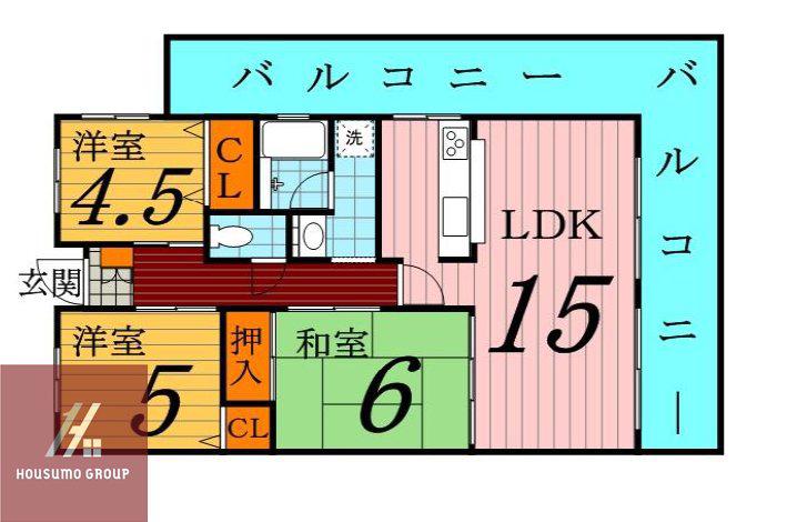 アビタ山本放出西(3LDK/2階)の間取り写真