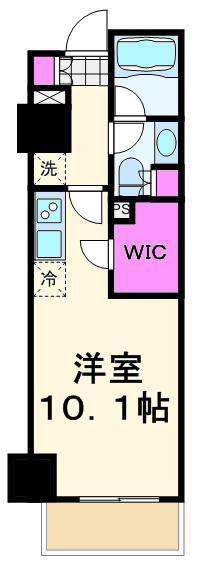 パークハビオ門前仲町(1K/8階)の間取り写真