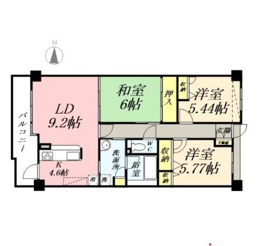 サーパス東古松通(3LDK/8階)の間取り写真