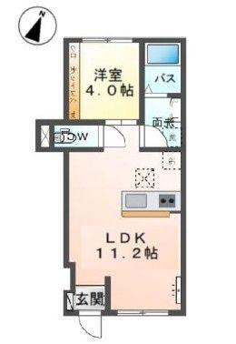 フラワーガーデン(1LDK/1階)の間取り写真