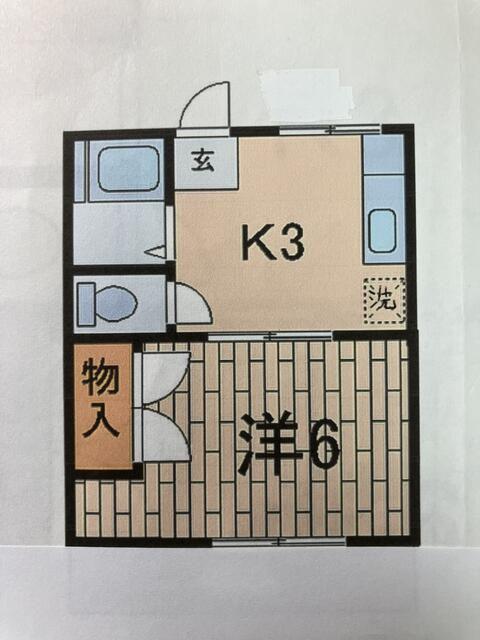 グリーンハイム(1K/1階)の間取り写真