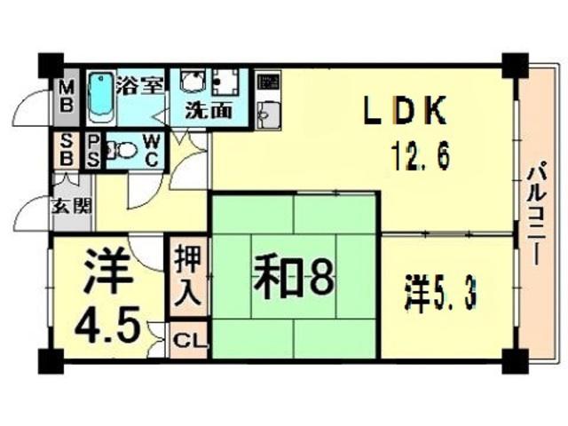 メゾンプロムナード(3LDK/3階)の間取り写真