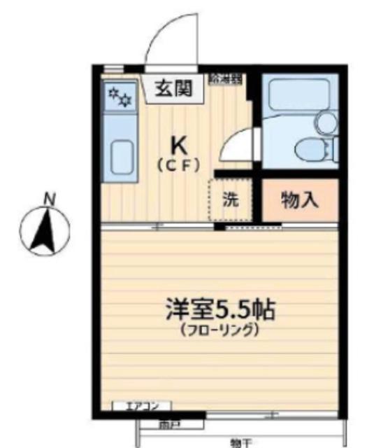 シティハイツ千早(1K/1階)の間取り写真