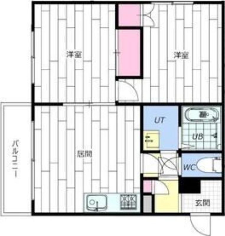 エルクレスト(2LDK/4階)の間取り写真