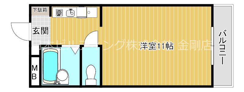 ヴィラRY(1K/3階)の間取り写真