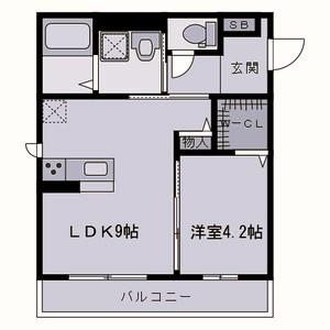 レーヴェ神田町(1LDK/1階)の間取り写真