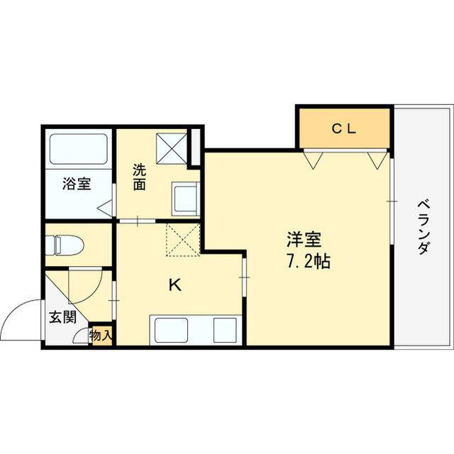 西今川共同(1K/2階)の間取り写真