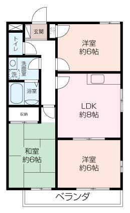第一ダイソウハウス(3LDK/2階)の間取り写真