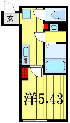 カインドネス金町(1K/1階)の間取り写真