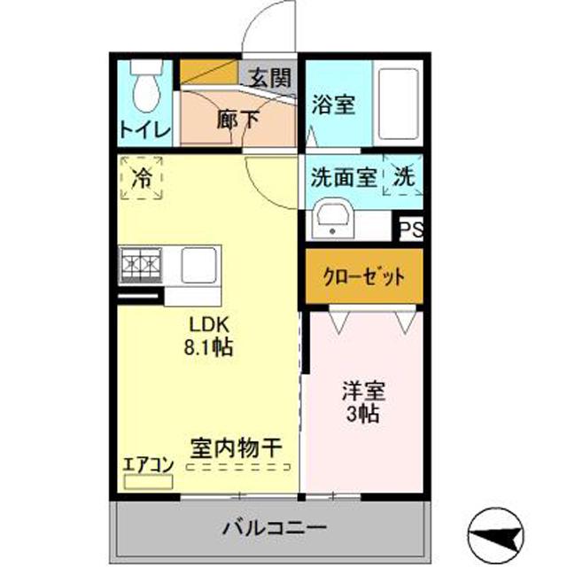 SKカンビアーレ(1LDK/2階)の間取り写真